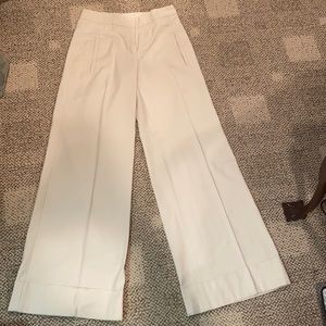 High Waisted, Wide Leg, Cream Pant
